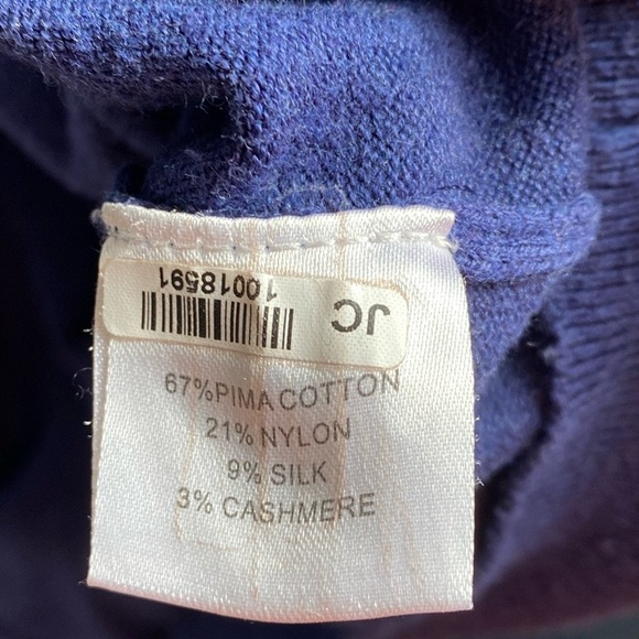 2XL Peter Millar Blue V-Neck Sweater Pima Cotton Silk Cashmere Nylon Men’s XX 2X - Picture 5 of 7